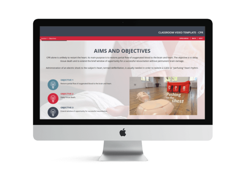 CPR classroom template example module