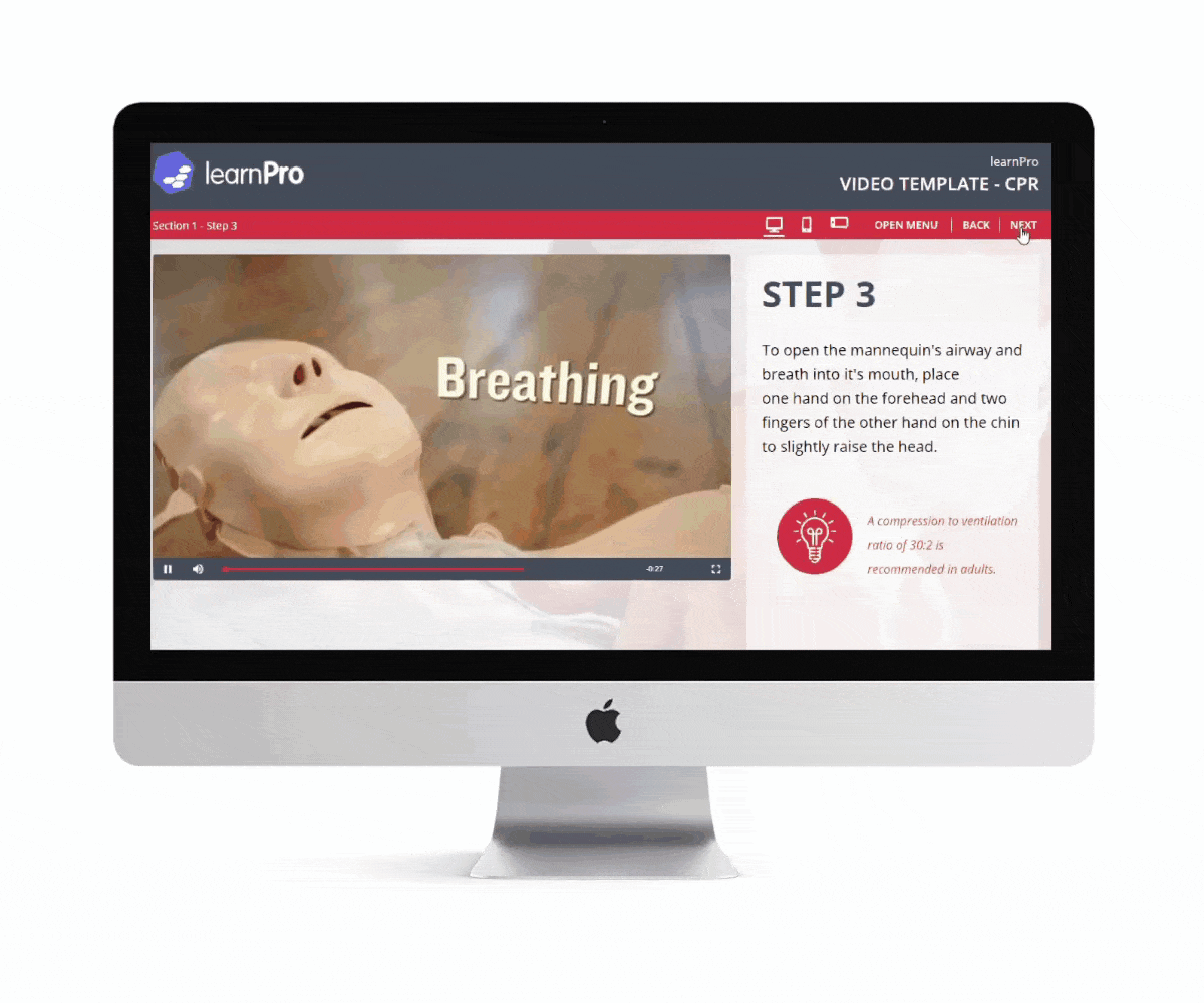 Animated image of a LAB Advanced module created using classroom a template